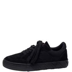 Off White Black Suede And Canvas Vulcanized Low Top Sneakers Size 39