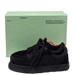 Off White Black Suede And Canvas Vulcanized Low Top Sneakers Size 39