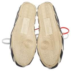 Pre Owned Off White Black Canvas And Suede Vulcanized High Top Sneakers Size 42