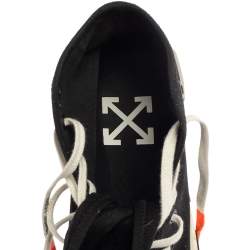 Pre Owned Off White Black Canvas And Suede Vulcanized High Top Sneakers Size 42