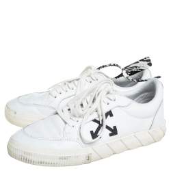 Pre Owned Off-White White Leather Vulcanized Low Top Sneakers Size 42