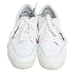 Pre Owned Off-White White Leather Vulcanized Low Top Sneakers Size 42