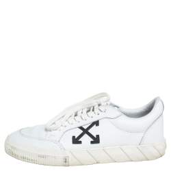 Pre Owned Off-White White Leather Vulcanized Low Top Sneakers Size 42