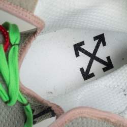 مملوكة مسبقًا Off-White Pale Green Stretch Fabric Moto Wrap High Top Sneakers Size 42