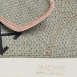 مملوكة مسبقًا Off-White Pale Green Stretch Fabric Moto Wrap High Top Sneakers Size 42