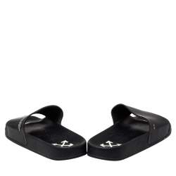 Off-White Black Rubber Corporate Print Flat Slides Size 41