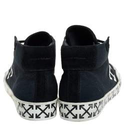 Off-White Blue/Black Canvas And Suede High Top Sneakers Size 40