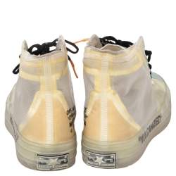 Off-White x Converse Beige Mesh And Rubber Chuck Taylor All-Star Vulcanized High Top Sneakers Size 41