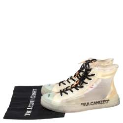 Off-White x Converse Beige Mesh And Rubber Chuck Taylor All-Star Vulcanized High Top Sneakers Size 41