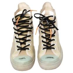 Off-White x Converse Beige Mesh And Rubber Chuck Taylor All-Star Vulcanized High Top Sneakers Size 41