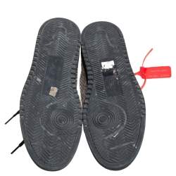 Pre Owned حذاء رياضي أوف وايت 2.0 جلد منقوش جلد ثعبان بيج/ أسود مقاس 42