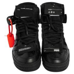 مملوكة مسبقًا حذاء رياضي أوف وايت أوف كورت 3.0 كانفاس وجلد أسود مقاس 45