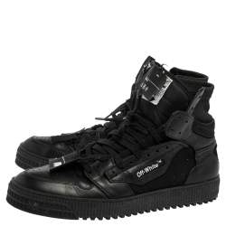 مملوكة مسبقًا حذاء رياضي أوف وايت أوف كورت 3.0 كانفاس وجلد أسود مقاس 45