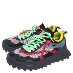 Off White Multicolor Mesh And Leather Odsy 1000 Low Top Sneakers Size 43