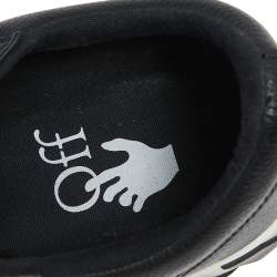 Pre Owned  Off White Black Leather Vulcanized Low Top Sneakers Size 42