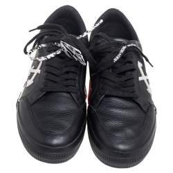 مملوكة مسبقًا Off-White Black Leather Vulcanized Low Top Sneakers Size 44