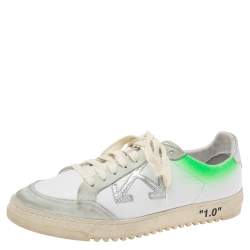 Pre Owned  Off-White Multicolor Suede And Leather Lace Low Top Sneakers Size 41