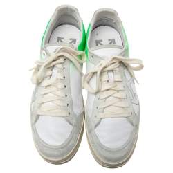 Pre Owned  Off-White Multicolor Suede And Leather Lace Low Top Sneakers Size 41