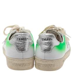 Pre Owned  Off-White Multicolor Suede And Leather Lace Low Top Sneakers Size 41