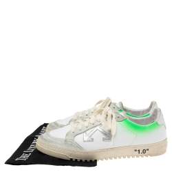 Pre Owned  Off-White Multicolor Suede And Leather Lace Low Top Sneakers Size 41