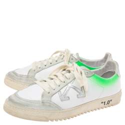 Pre Owned  Off-White Multicolor Suede And Leather Lace Low Top Sneakers Size 41