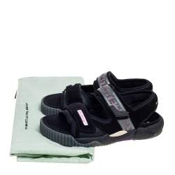 Off-White Black Suede Oddsy Minimal Velcro Sandals Size 40