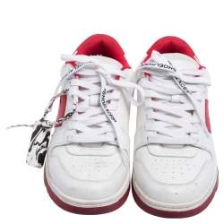 Off-White White/Red Perforated Leather Out Of Office Sneakers Size 41