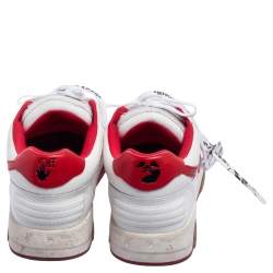 Off-White White/Red Perforated Leather Out Of Office Sneakers Size 41