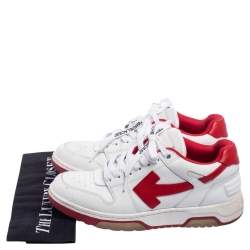 Off-White White/Red Perforated Leather Out Of Office Sneakers Size 41