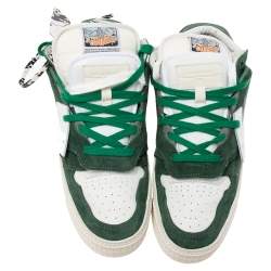 حذاء رياضي أوف وايت فلوتيغ أروو سويدي وجلد أخضر/أبيض عنق منخفض مقاس 40