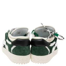 حذاء رياضي أوف وايت فلوتيغ أروو سويدي وجلد أخضر/أبيض عنق منخفض مقاس 40