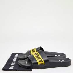 Off-White C/O VIRGIL ABLOH 2020 Black Rubber Industrial Slider Slides Size 46