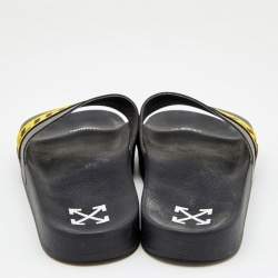 Off-White C/O VIRGIL ABLOH 2020 Black Rubber Industrial Slider Slides Size 46