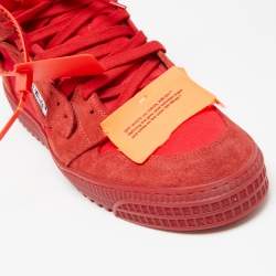 Off-White Red Suede And Canvas Off Court 3.0 High Top Sneakers Size 43