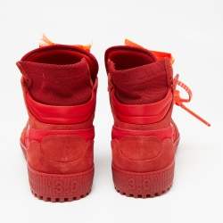 Off-White Red Suede And Canvas Off Court 3.0 High Top Sneakers Size 43