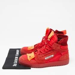 Off-White Red Suede And Canvas Off Court 3.0 High Top Sneakers Size 43