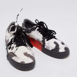 Off-White White/Black Tie-Dye Vulcanized Canvas Low-Top Sneakers Size 42
