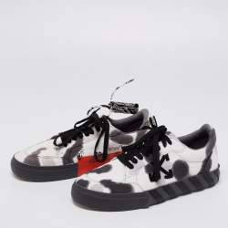 Off-White White/Black Tie-Dye Vulcanized Canvas Low-Top Sneakers Size 42