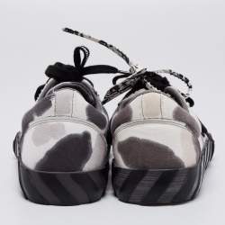 Off-White White/Black Tie-Dye Vulcanized Canvas Low-Top Sneakers Size 42