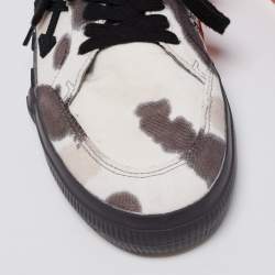 Off-White White/Black Tie-Dye Vulcanized Canvas Low-Top Sneakers Size 42