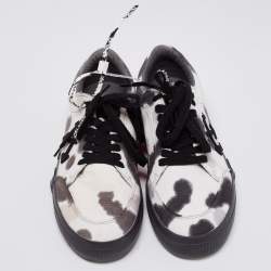 Off-White White/Black Tie-Dye Vulcanized Canvas Low-Top Sneakers Size 42
