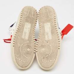 Pre Owned حذاء رياضي أوف وايت أوف كورت 3.0 كانفاس وجلد أزرق/أبيض عنق مرتفع مقاس 41