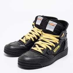 Off-White Black Leather Off-Court 3.0 High Top Sneakers Size 41