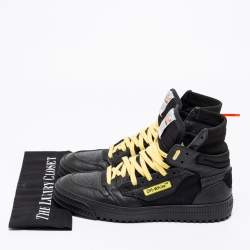 Off-White Black Leather Off-Court 3.0 High Top Sneakers Size 41