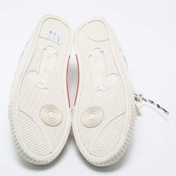 Off-White White/Red Canvas And Leather Vulcanised Sneakers Size 42