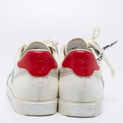 Off-White White/Red Canvas And Leather Vulcanised Sneakers Size 42