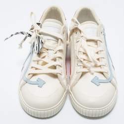 Off-White White/Red Canvas And Leather Vulcanised Sneakers Size 42