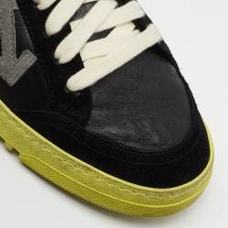 مملوكة مسبقًا Off-White Black Leather And Suede Official Low Top Sneakers Size 40 