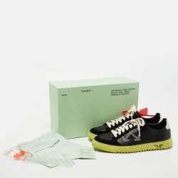 مملوكة مسبقًا Off-White Black Leather And Suede Official Low Top Sneakers Size 40 