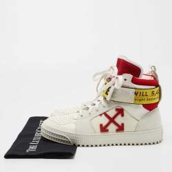 Pre Owned Off-White Multicolor Leather And Fabric Off-Court 3.0 High Top  Sneakers Size 39